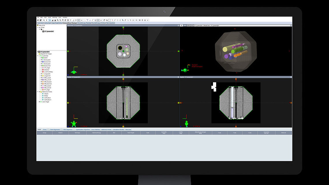 SYSTEM QA RUBY System QA insert contoured in Eclipse treatment planning system